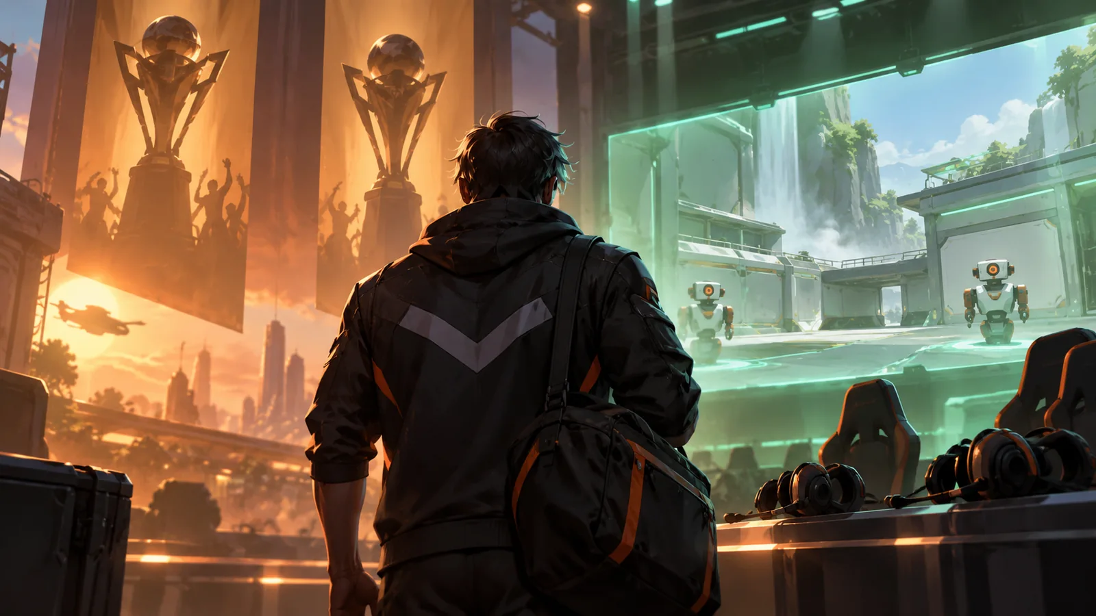 Original editorial illustration of a veteran tank player's return to a tournament stage.